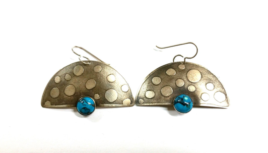 Vintage Sterling Silver & Turquoise Dangle Earrings