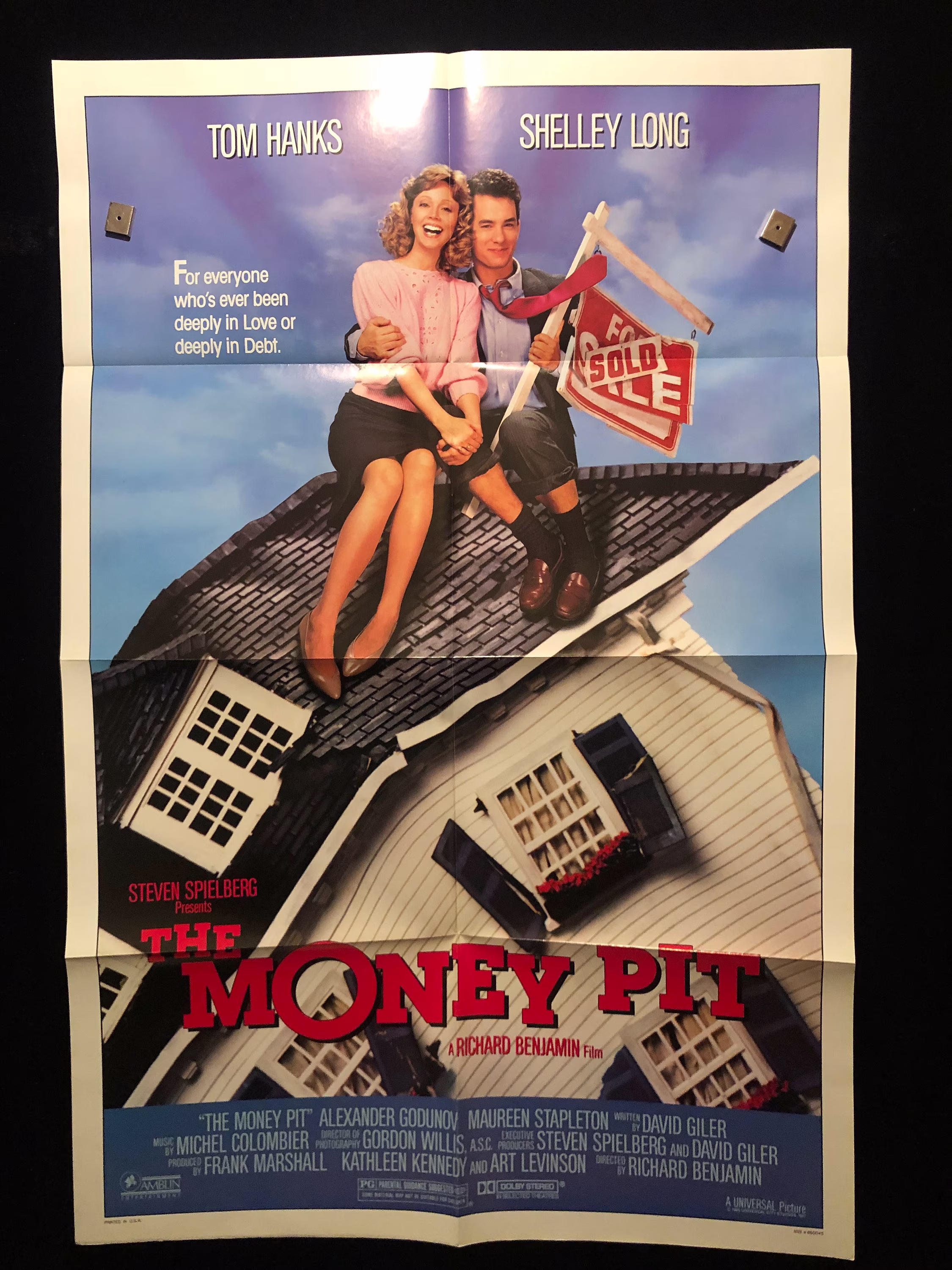 Original 1986 The Money Pit One Sheet Movie Poster, Tom Hanks, Shelley Long, Steven Spielberg