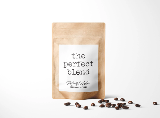 The Perfect Blend Coffee Bags - Wedding Favor Favors Bridal Shower Bag Resealable Pouch