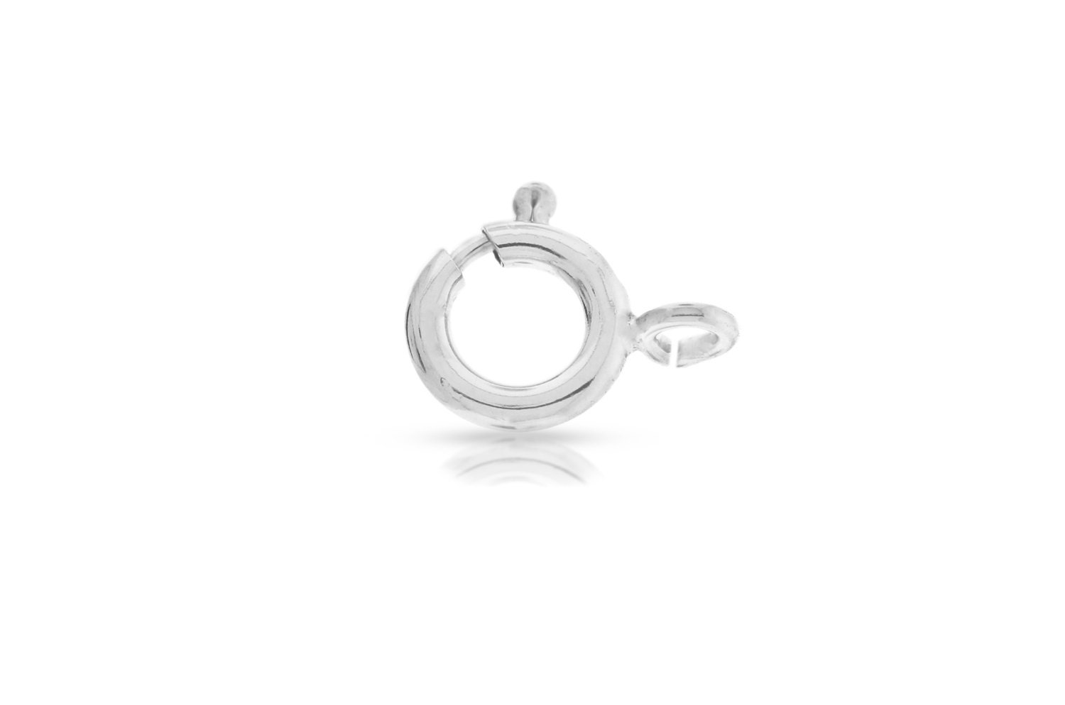 Clasps, Spring Ring With Open Ring, Sterling Silver, 5mm - 20Pcs Wholesale Price | 2119/1
