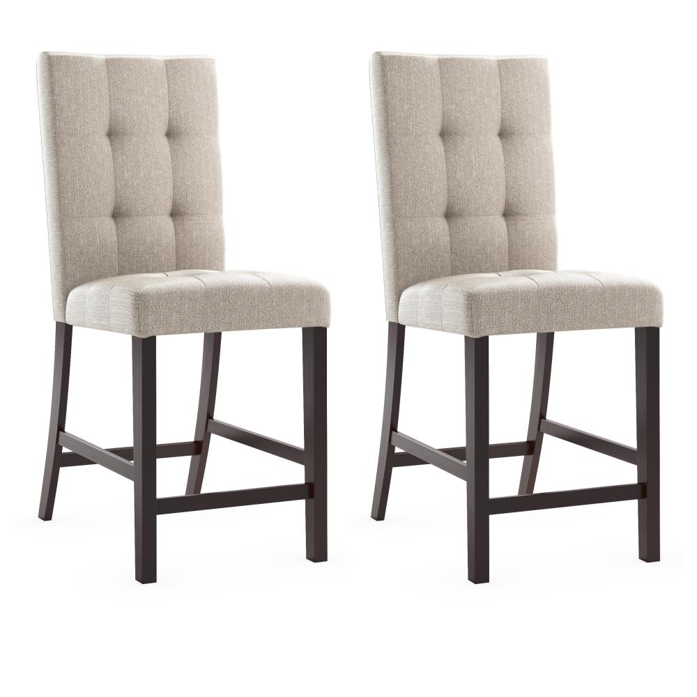 CorLiving Bistro Mission/Shaker Polyester/Polyester Blend Upholstered Dining Side Chair (Wood Frame) in Gray | DWP-590-C