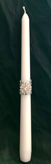 Brooch White Taper Candle Wax & Flameless Selection