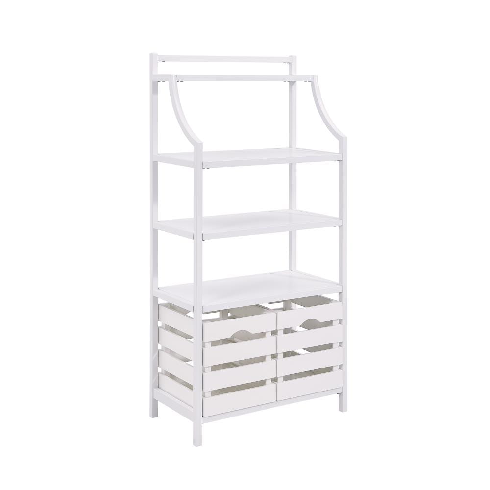 Boston Loft Furnishings Suse White Metal Bakers Rack | ATG6671KA