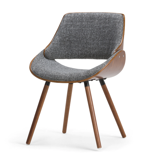 Simpli Home Malden Rustic Polyester/Polyester Blend Upholstered Dining Side Chair (Wood Frame) in Gray | AXCMALW-G