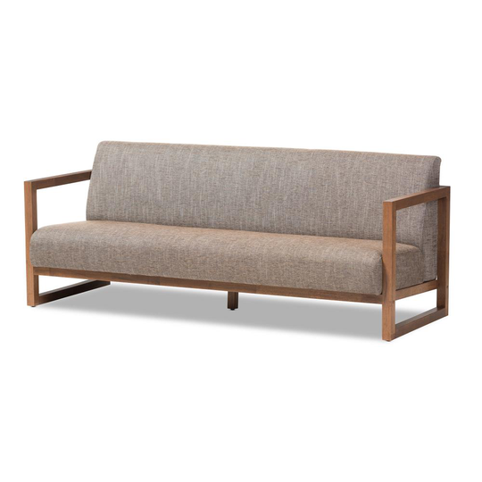 Baxton Studio Valencia Midcentury Gray Polyester/Blend Sofa | 132-7106-LW