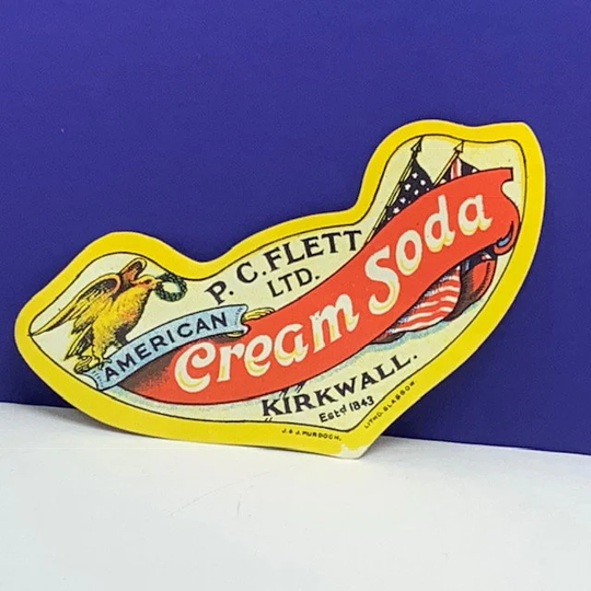 Paper Ephemera Collectible Label Soda Pop Advertising Vintage Antique Scrapbooking Drink Beverage Cream Pc Flett Kirkwall American Murdoch