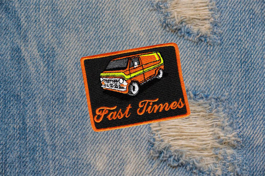 Awesome Vintage Style 70's Patch "Fast Times" "Keep On Truckin" Custom Van Shaggin Wagon 8.5cm Iron On