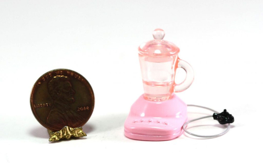 Dollhouse Miniature Light Pink Blender With Removable Pitcher & Lid