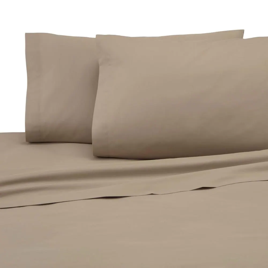WestPoint Home Martex 225 Thread Count Sheet King 225-Thread Count Cotton Blend Khaki Bed Sheet in Brown | 028828991706