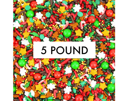 Ugly Sweater Sprinkle Blend 5 Pound - Our Ugly Sweater Sprinkle Blend Is A Mix Of Jimmies, Non-Pareils, Candy Beads & Festive Shape Sprinkles