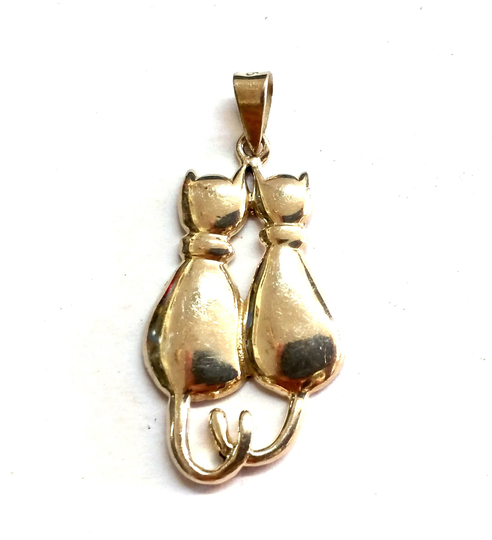 sterling Silver Whimsical Cat Pendant