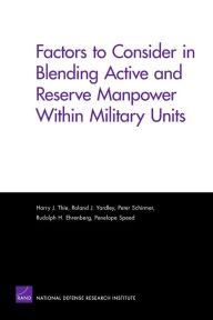 Factors to Consider in Blending Active and Reserve Manpower Within Military Units Harry J. Thie Author