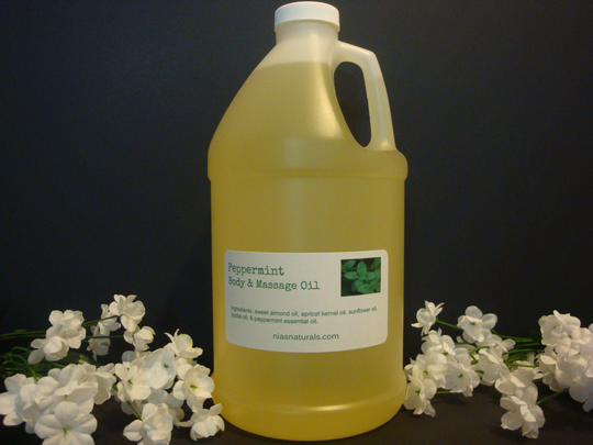 Peppermint Body & Massage Oil Blend 100% Natural - 1/2 Gallon | 64Oz