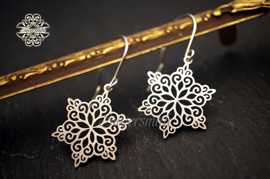 New 925 Sterling Silver Snowflake Earring
