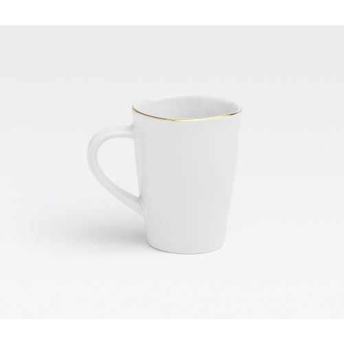 Blue Pheasant Julianna White Mug With Gold Trim, Pack Of 4