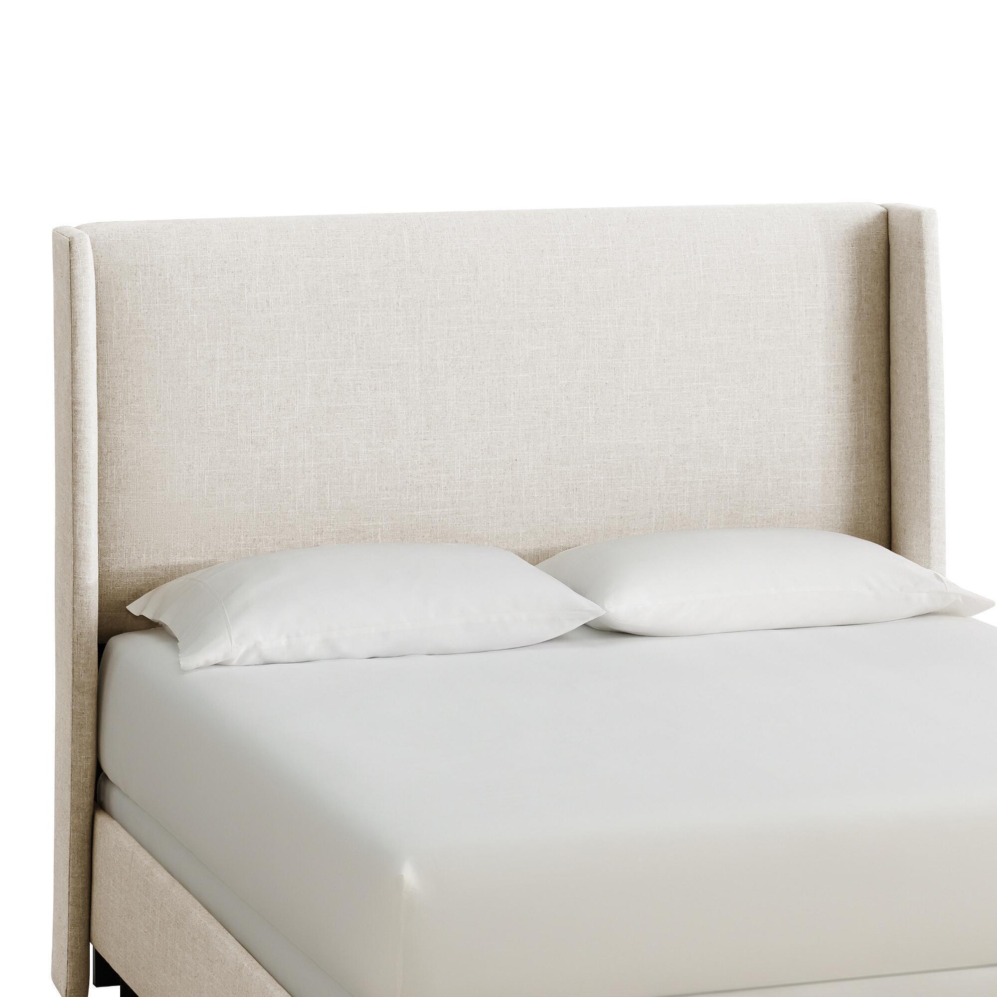 Linen Wingback Bryn Upholstered Bed: Blue - Fabric - Twin Bed by World Market