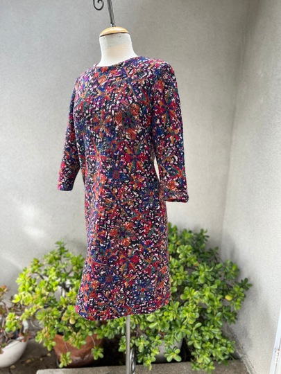 Vintage 80S Missoni Body Con Knit Dress Wool Nylon Blend Multi Fall Colors Sz 44 Medium