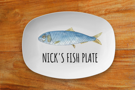 Personalized Fish Name Platter, Seafood Gift For Him Her, Custom Serving Name, Plate, Lovers