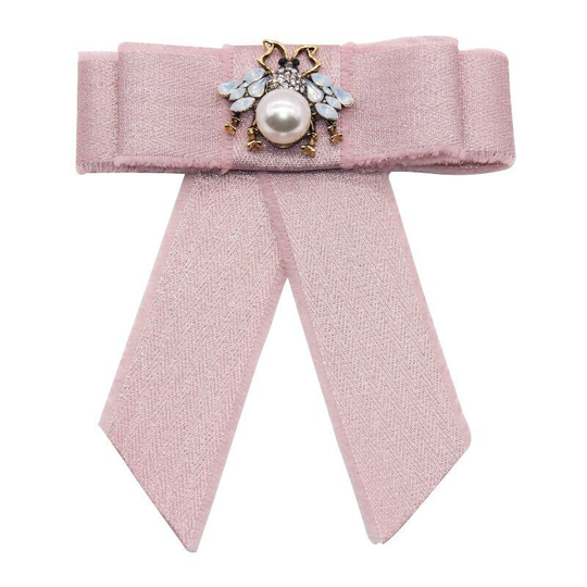 Ribbon Bowknot Bows Brooch Crystal Bee Cravat Bowtie Neck Ties Pins & Brooches Fashion Collar Pin Gifts For Women Accessories