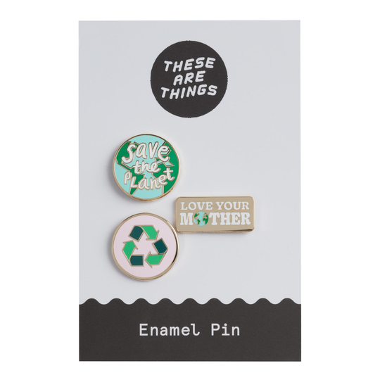 Save The Planet Enamel Pins 3 Pack by World Market