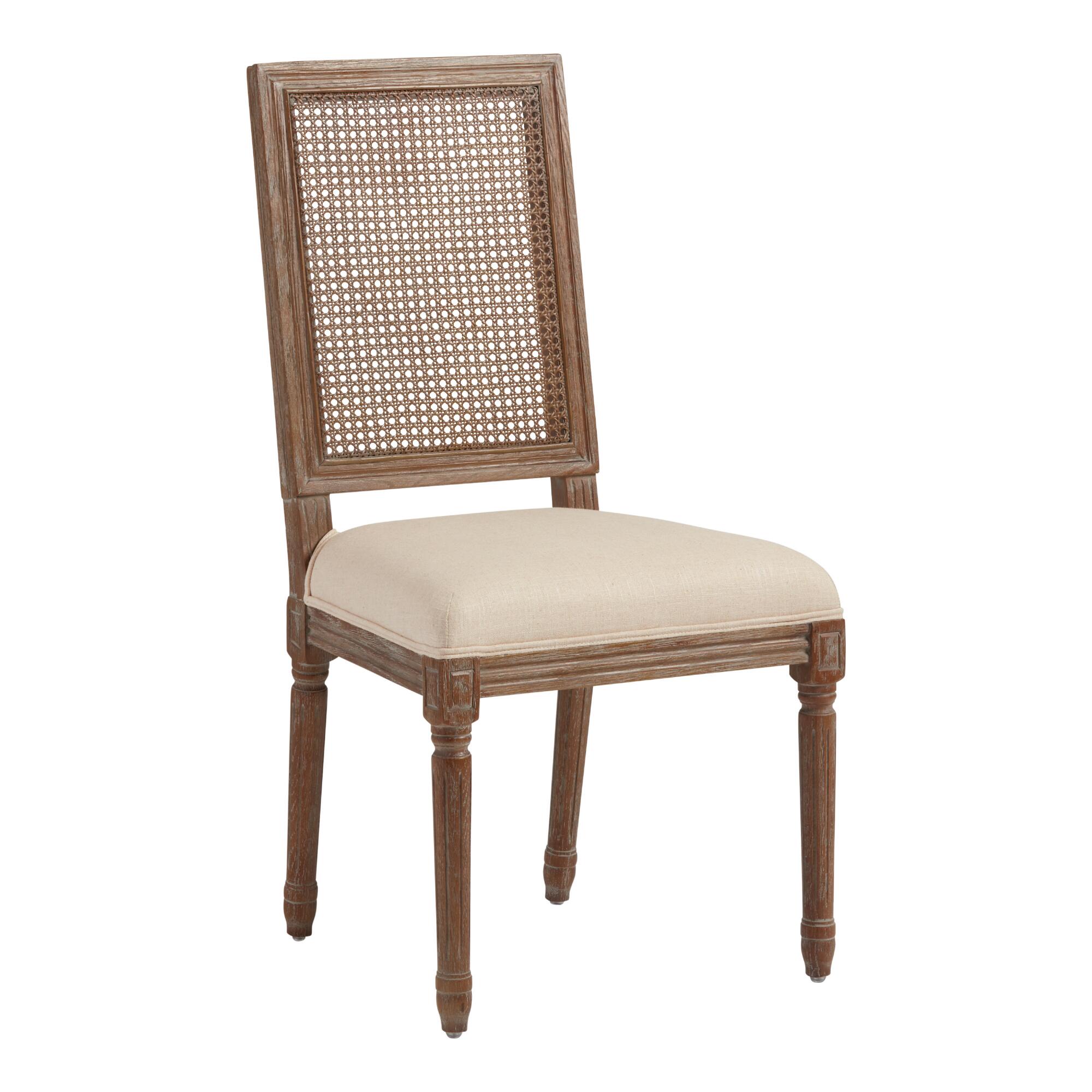Square Cane Back Paige Upholstered Dining Chair Set Of 2 by World Market