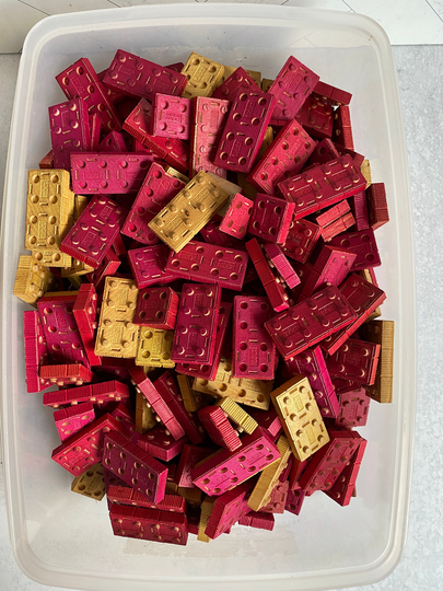 Vintage Set Of American Bricks By Halsam-Set No.60-School Building/City Hall/Villa-Contains 300 Pieces Circa 1940S-Vintage Toy Collectible