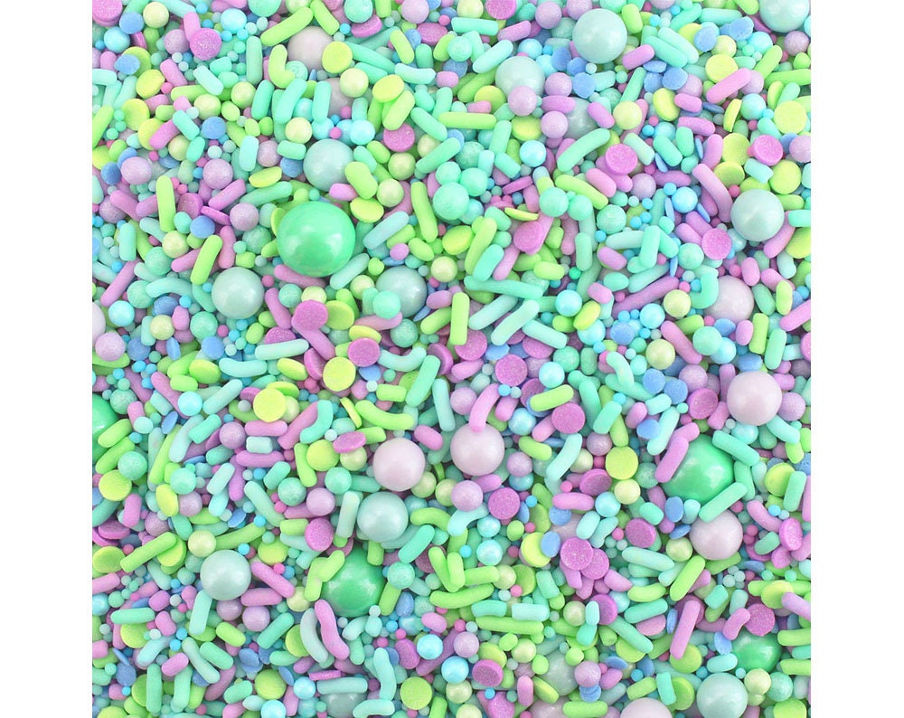 Pastel Mermaid Sprinkle Blend - A Dreamy Mermaid Blend Of Light Lavender, Blue, Turquoise, & Lime Green Sprinkles For Decorating Treats