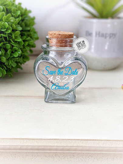 Save The Date, Honeymoon Sand Jar, Vacation Honeymoon Keepsake, Keepsake Travel Sand, Jar