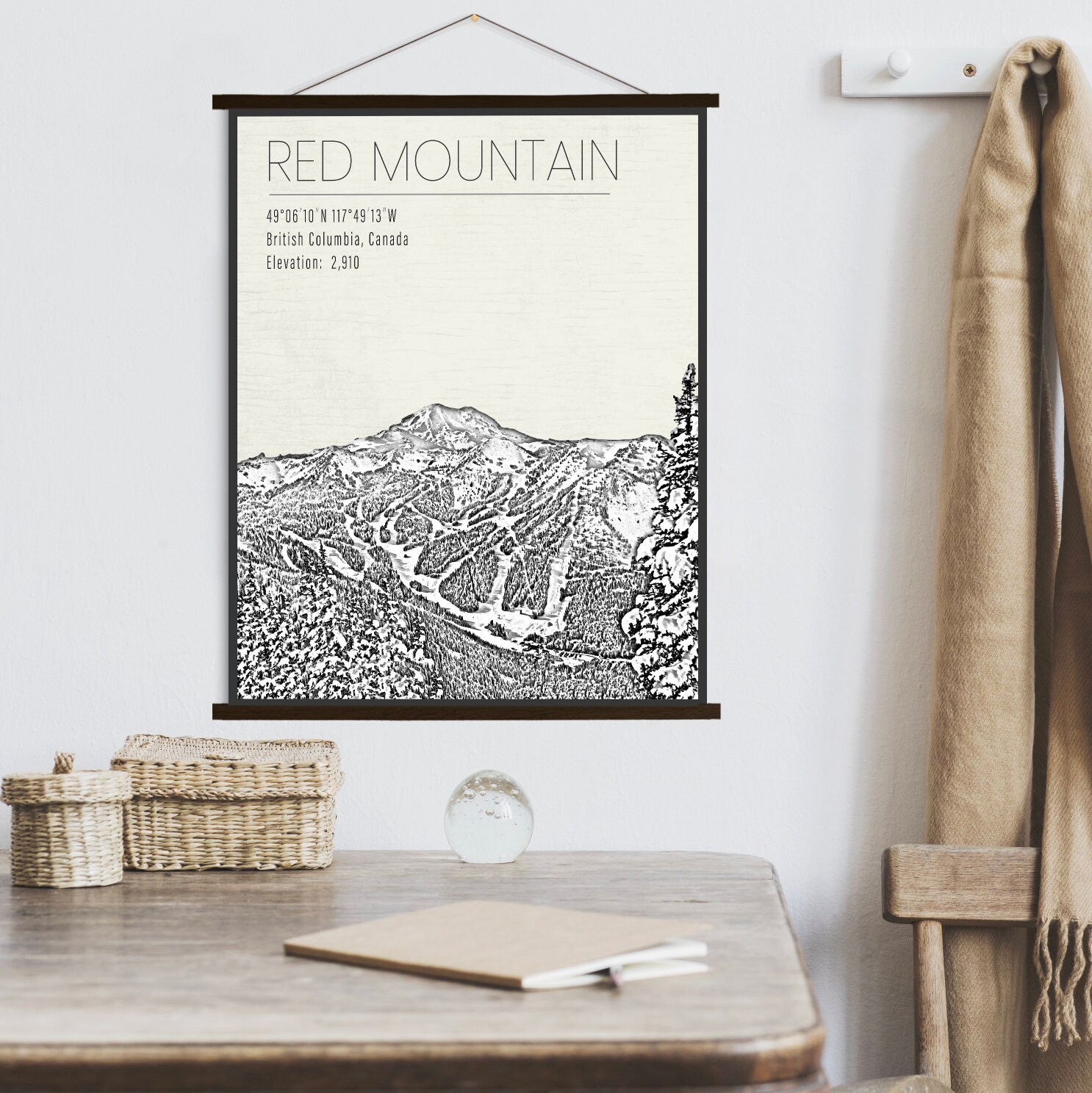 Red Mountain Canada Ski Resort Print | Hanging Canvas Of Printed Marketplace