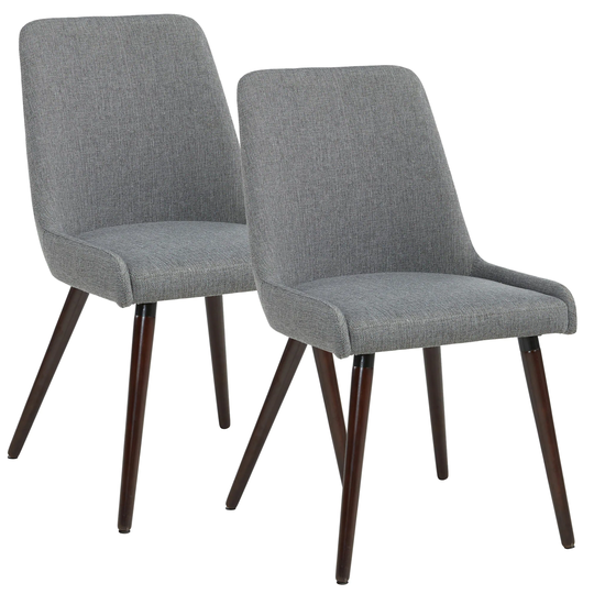 Worldwide Homefurnishings Set of 2 Contemporary/Modern Polyester/Polyester Blend Upholstered Side Chair (Wood Frame) in Brown | 202-247WL/DG