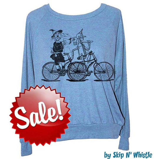Womens Wizard Of Oz Bike Tri Blend Pullover American Apparel S M L | 5 Color Options
