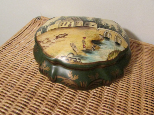 Vintage Raymond Waites Lidded Ceramic Box With River Home Design