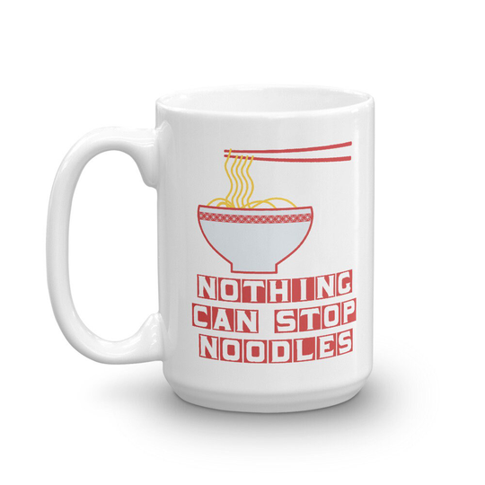 Nothing Can Stop Noodles | 15 Ounce Ceramic Instant Ramen Soup Cup