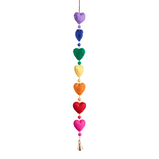 Multicolor Wool Heart Hanging Decor - Fabric by World Market