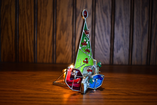 Christmas Tree With Packages Candle Holder