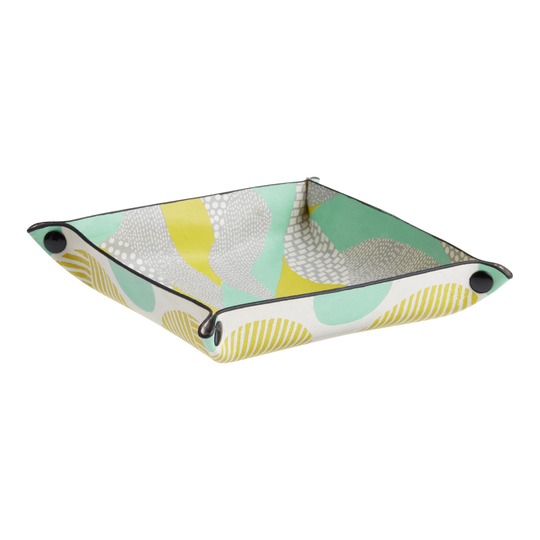 Jen Hewett Recycled Faux Leather Lands End Trinket Tray: Blue/Green by World Market