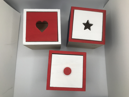 Wood Boxes, Patriotic Decor, USA Decor, Red, White & Blue Trinket Box