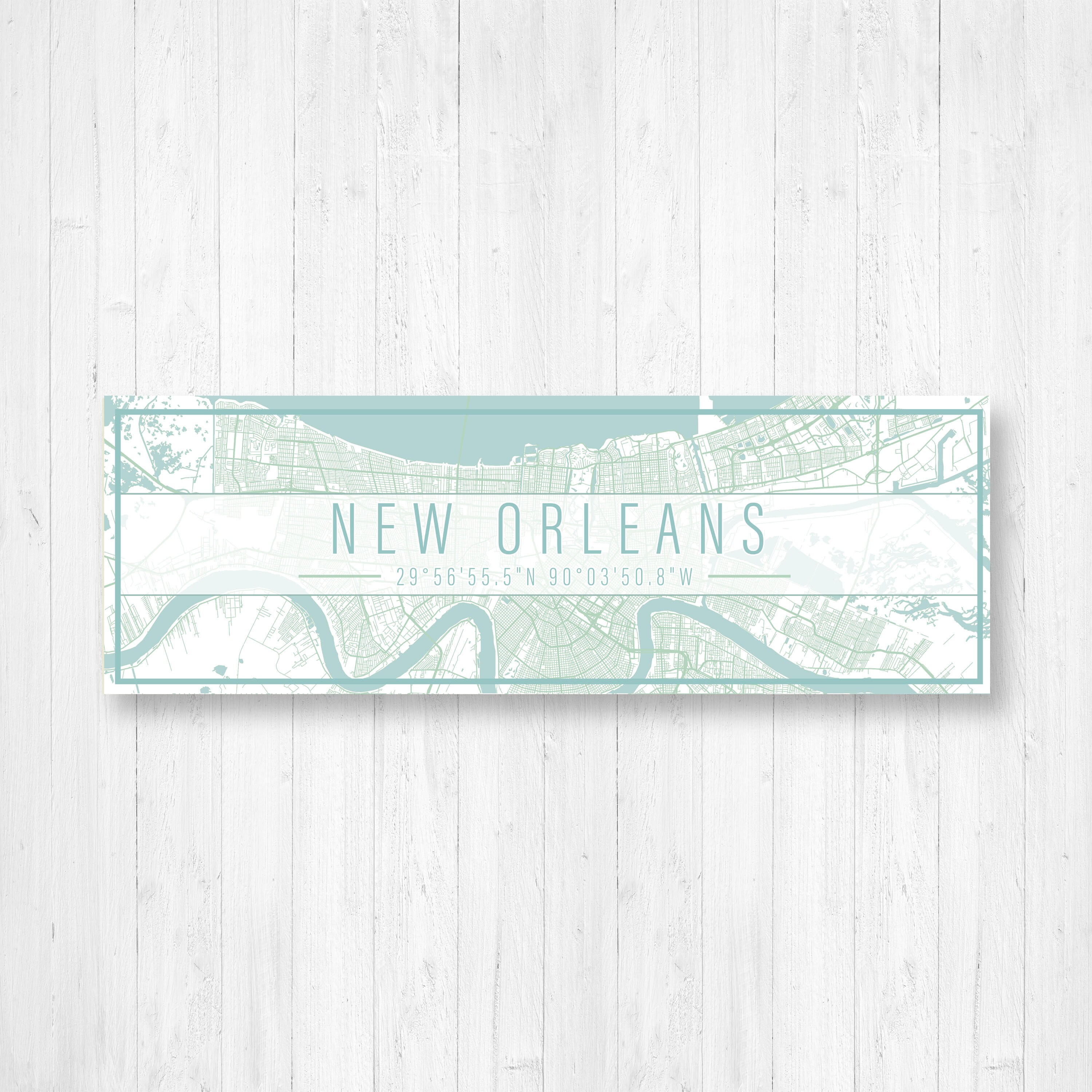 New Orleans Louisiana Street Map Sign | Hanging Canvas Of Printed Marketplace