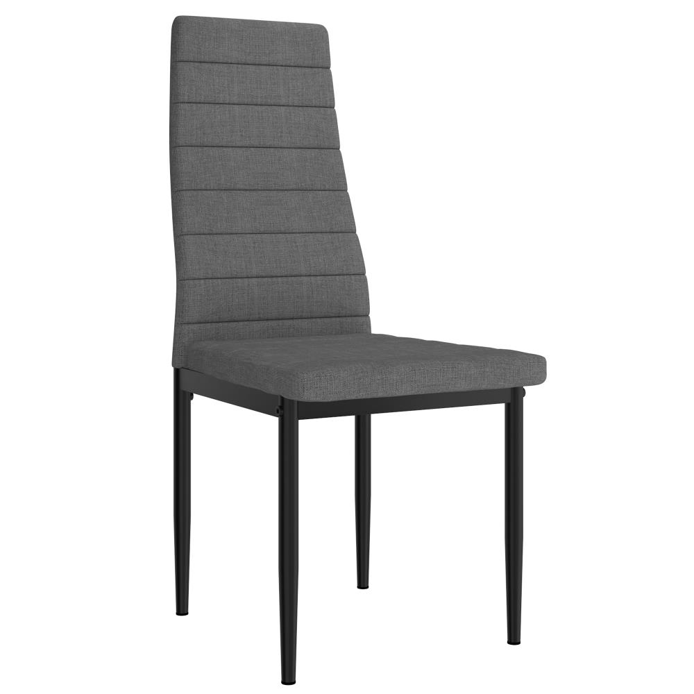 Worldwide Homefurnishings Set of 6 Contemporary/Modern Polyester/Polyester Blend Upholstered Dining Side Chair (Metal Frame) in Gray | 202-843GY