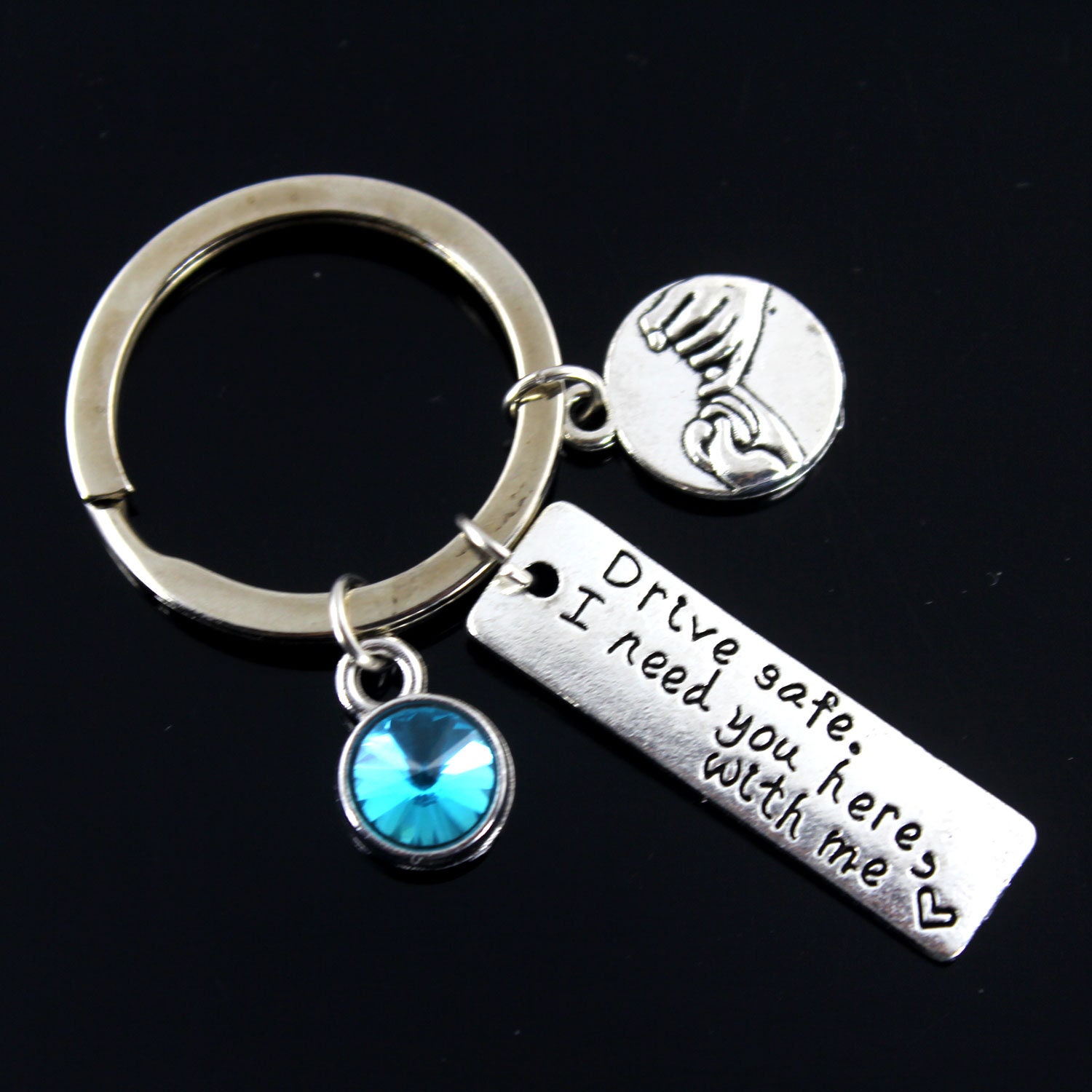 Couples Keychains, Drive Safe Keyring, Pinkie Swear Key Ringl, Drive Keychain Boyfriend, Drive Girlfriend, Birthstone Keyring