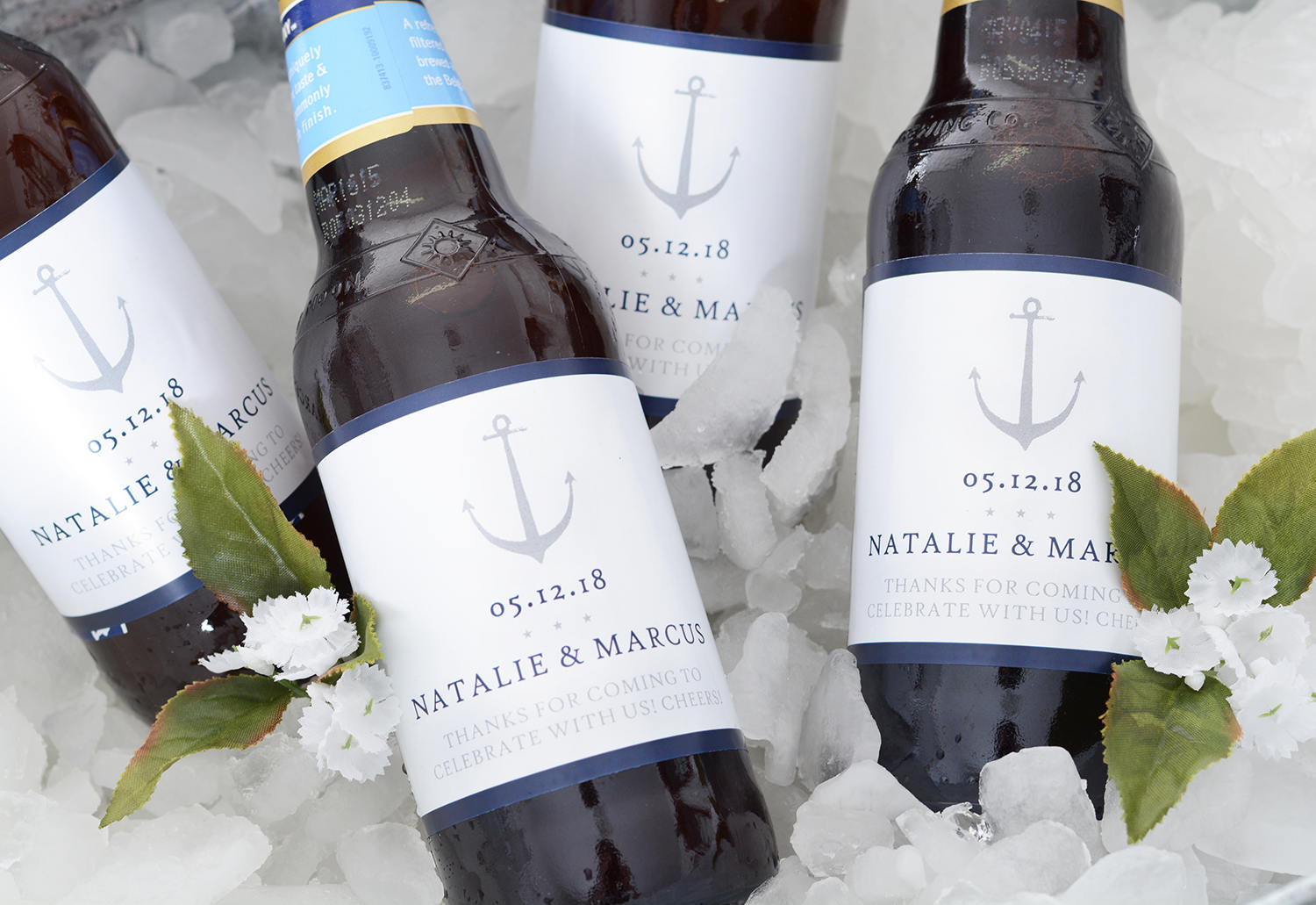 Nautical Beer Bottle Labels, Waterproof Wedding Sticker, Label, #wdibw-150B