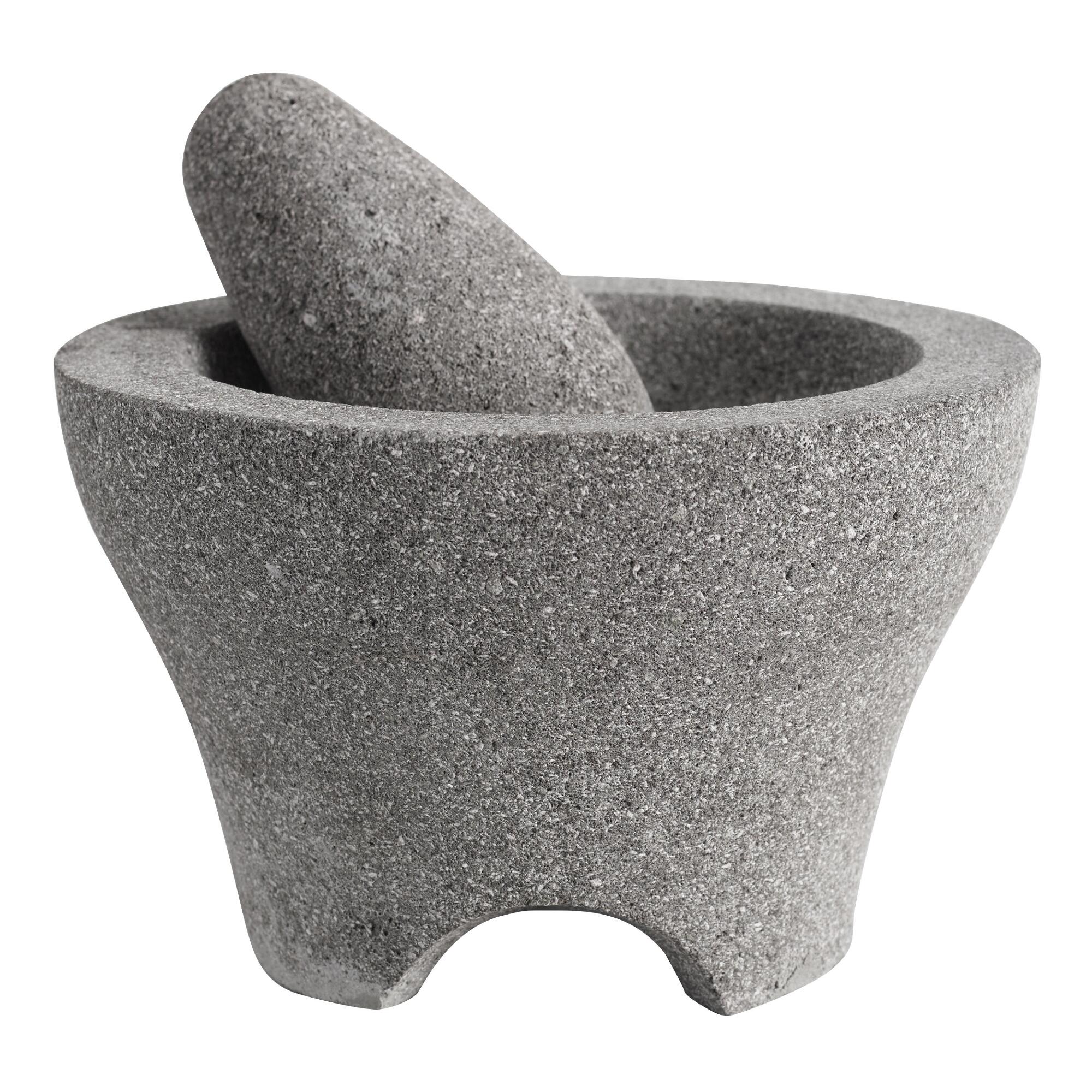Lava Stone Molcajete Mortar and Pestle: Gray by World Market