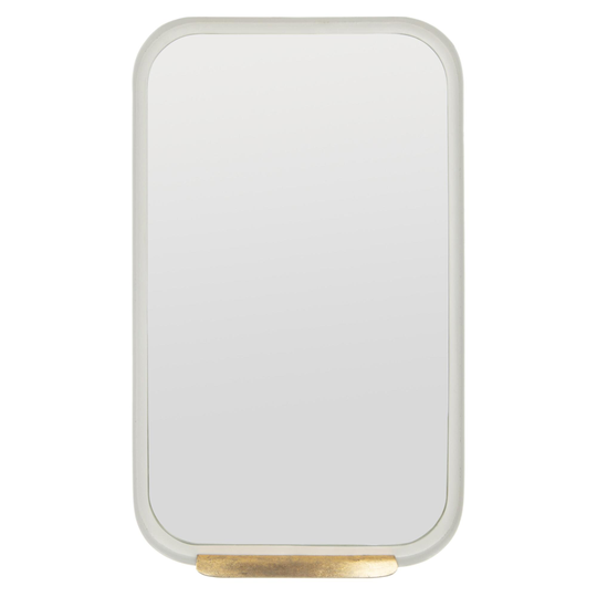 Rectangular White Mirror With Gold Ledge: Metallic/Gold by World Market