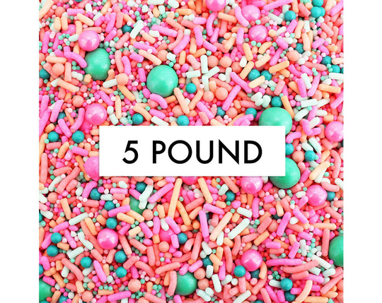 Malibu Sprinkle Blend - 5 Pounds A Fun Blend Of Pink, Coral, Turquoise Sprinkles For Decorating Cakes, Cookies, & Sweet Treats