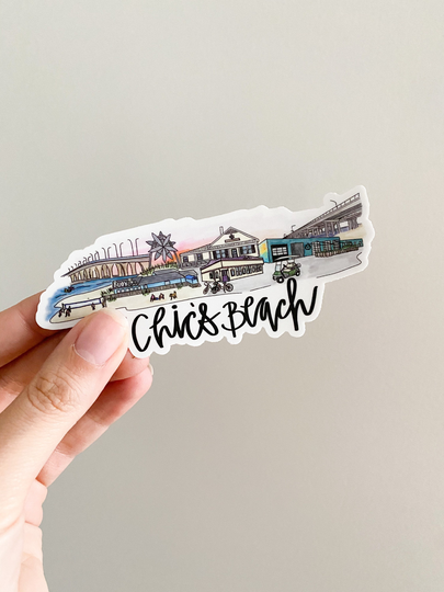 Chic's Beach Virginia Skyline Sticker