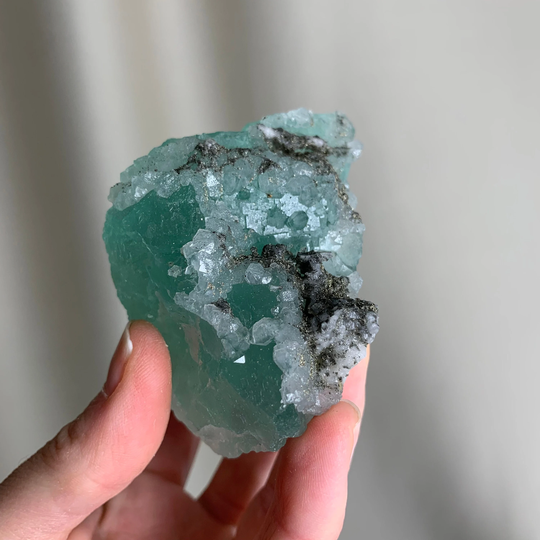 Gorgeous Green Fluorite With Glittery Pyrite & Quartz