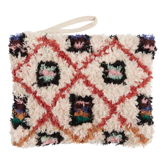 Multicolor Geometric Shag Zip Pouch by World Market