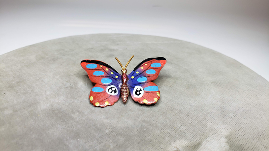 Enameled Butterfly Pin