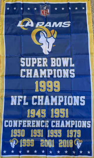 Los Angeles Rams Super Bowl Championship Banner Flag