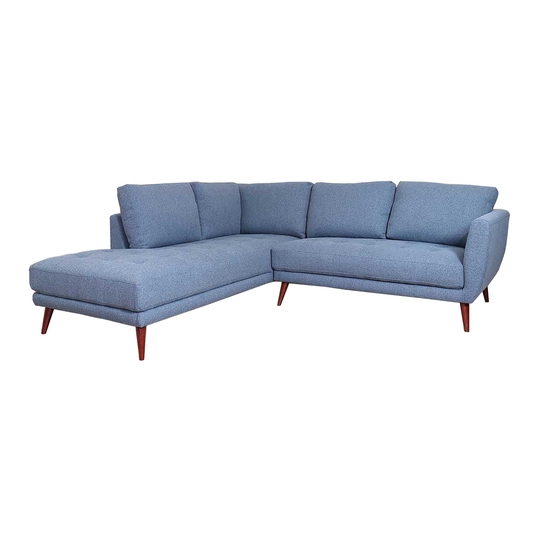 Indigo Blue Left Facing 2 Piece Campbell Sectional Sofa by World Market